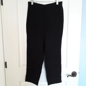 Habitat Crinkle Flood Pants with Hem Button Detail Black Size S